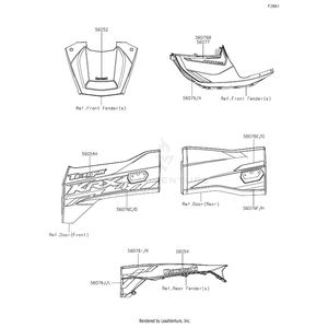 Pattern,Fr Fender,Lh by Kawasaki 56077-0006 OEM Hardware 56077-0006 Off Road Express Peach St