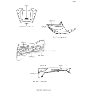 Pattern,Fr Fender,Rh by Kawasaki 56076-2674 OEM Hardware 56076-2674 Off Road Express Peach St