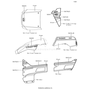 Pattern,Rr Door,Lh by Kawasaki 56075-1024 OEM Hardware 56075-1024 Off Road Express Peach St