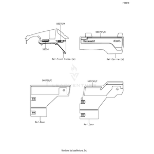 Pattern,Rr Fender,Lh by Kawasaki 56075-0638 OEM Hardware 56075-0638 Off Road Express Drop Ship