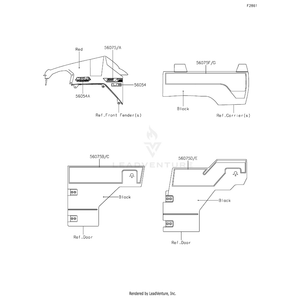 Pattern,Rr Fender,Lh by Kawasaki 56075-1379 OEM Hardware 56075-1379 Off Road Express Drop Ship