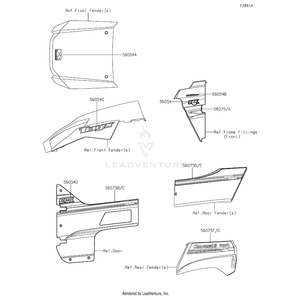 Pattern,Rr Fender,Lh,Fr by Kawasaki 56075-1973 OEM Hardware 56075-1973 Off Road Express Peach St