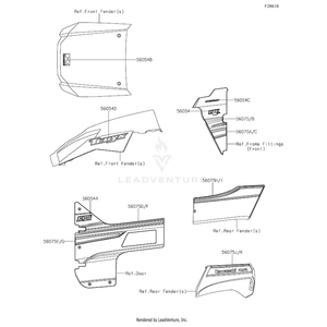 Pattern,Rr Fender,Lh,Fr by Kawasaki 56075-2981 OEM Hardware 56075-2981 Off Road Express Peach St