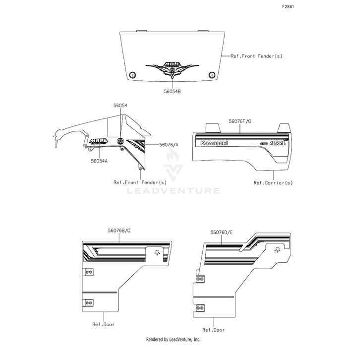 Pattern,Rr Side Guard,Lh by Kawasaki