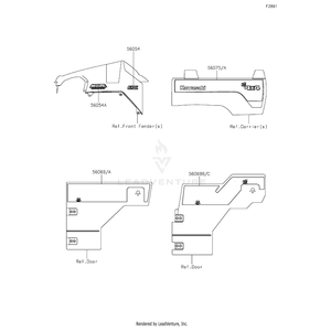 Pattern,Side Guard,Rear,Lh by Kawasaki 56069-7445 OEM Hardware 56069-7445 Off Road Express Peach St