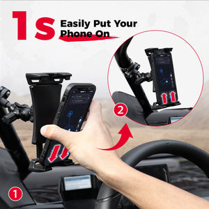 Phone Holder 720° Adjustable 4.7"-13" Clamps by Kemimoto B1201-06402BK Phone Mount B1201-06402BK Kemimoto