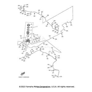 Pipe, Brake 2 by Yamaha B4J-F5882-00-00 OEM Hardware B4J-F5882-00-00 Off Road Express