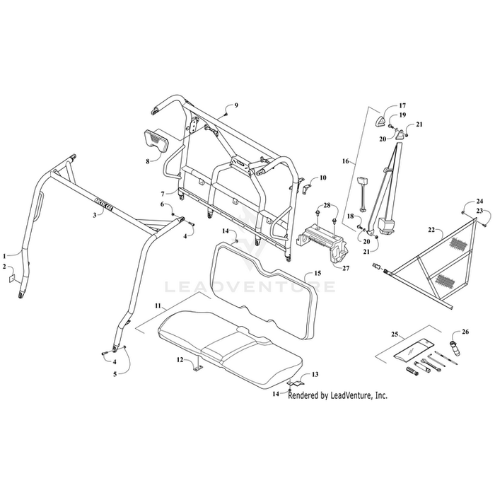 Pipe Comp Fr Roof (W/Decals) By Arctic Cat