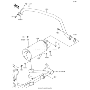 Pipe-Exhaust by Kawasaki 18088-0192 OEM Hardware 18088-0192 Off Road Express Peach St