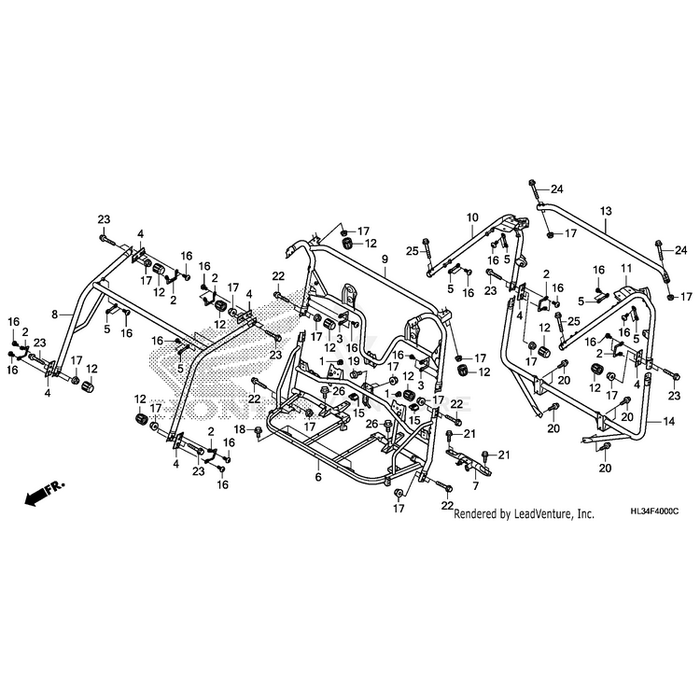 Pipe, Left Rear Roll Bar by Honda