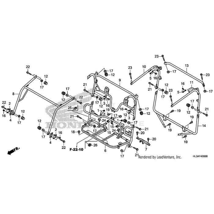 Pipe, Middle Roll Bar (Lower) by Honda