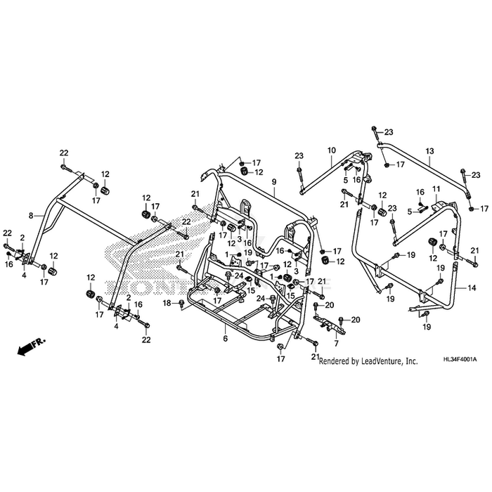 Pipe, Middle Roll Bar (Lower) by Honda