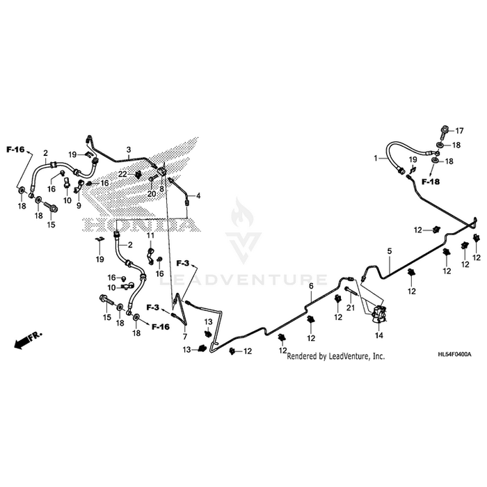 Pipe, Rear Brake Middle by Honda