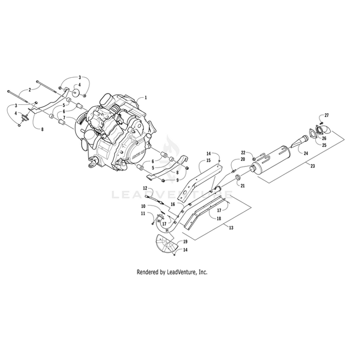 Pipe, Tail - Black By Arctic Cat