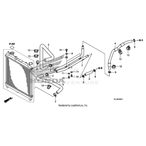 Pipe, Water by Honda 19509-HL1-A00 OEM Hardware 19509-HL1-A00 Off Road Express Peach St