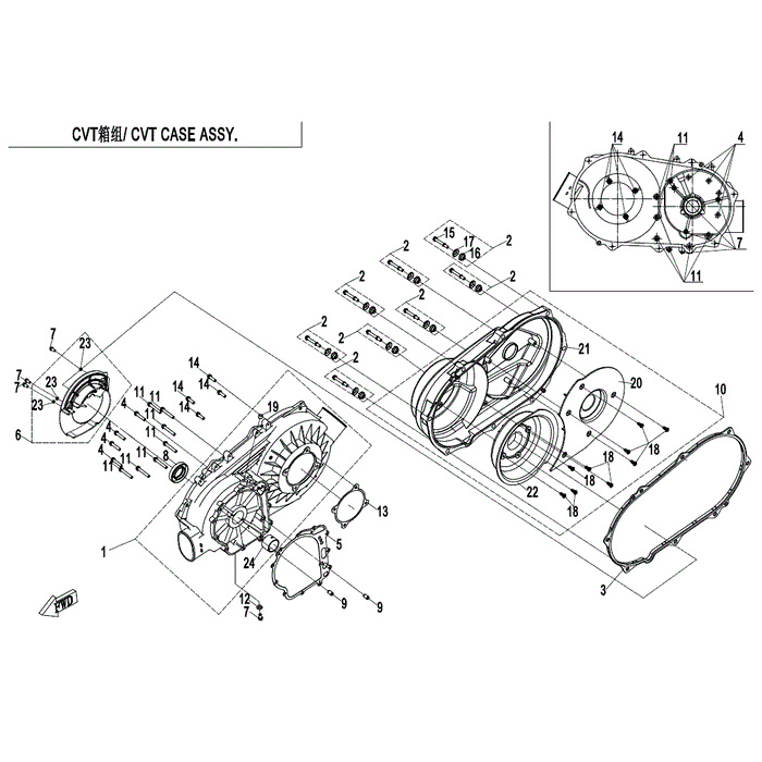 Plain Bearing Cvt Case (Blue) (Blue@+0.019~+0.024) by CF Moto