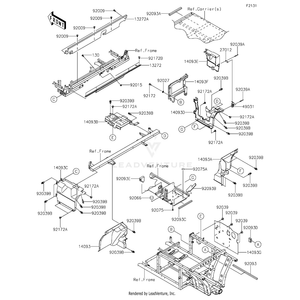 Plate,Seat Back,Lower by Kawasaki 13272-2318 OEM Hardware 13272-2318 Off Road Express Peach St