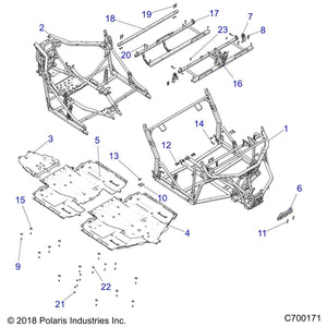 Plate-Skid, Rear, Gloss Black by Polaris 5450706-070 OEM Hardware P5450706-070 Off Road Express