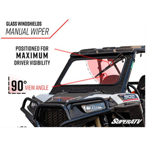 Polaris General Glass Windshield by SuperATV GWS-P-GEN-S-01 GWS-P-GEN-S-01 SuperATV