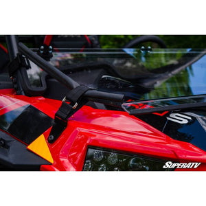 Polaris RZR XP Turbo S Scratch Resistant Flip Down Windshield by SuperATV FDWS-P-RZRXPTS-70 Folding Windshield FDWS-P-RZRXPTS-70 SuperATV