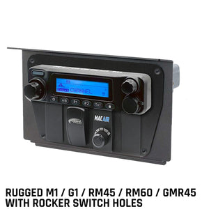 Polaris Xp1 Mount Kit For M1 / G1 / Rm60 / Gmr45 Radio And Rugged Intercom by Rugged Radios MT-XP1-MM-RS 01033172744993 Rugged Radios Rugged M1/G1/RM45/RM60/GMR45 with Switch Holes