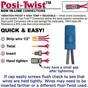 Posi-Twist Crimp Free Connector 10 - 22 ga by Posi-Products PT1022R Posi Connector PT1022R Posi-Products