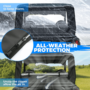 PVC Soft Rear Windshield for Polaris General 1000 /XP 1000 by Kemimoto B0110-10701BK Rear Windshield B0110-10701BK Kemimoto