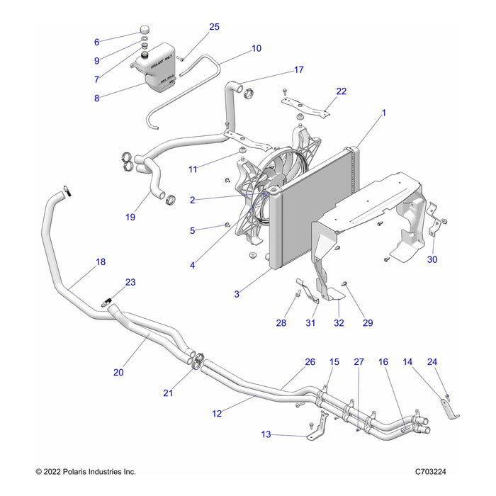 Radiator Shroud, Gloss Black by Polaris