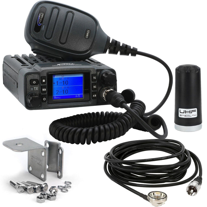 Radio Kit Lite - Gmr25 Waterproof Gmrs Mobile Radio With Stealth Antenna by Rugged Radios