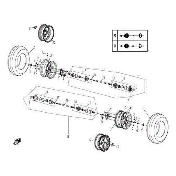 Rear Alum Rim (See Rim Chart) by CF Moto