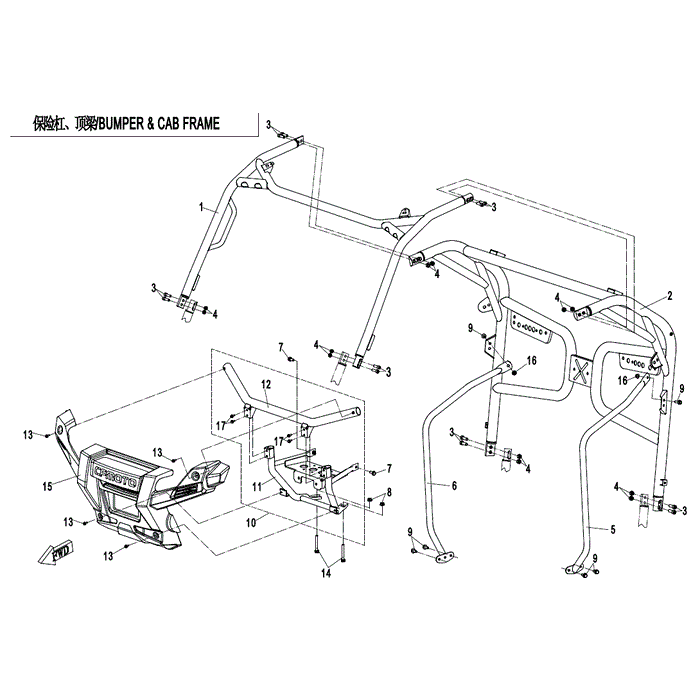 Rear Cab Cage. (Truck Freight) by CF Moto