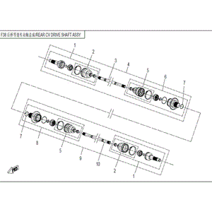 Rear Cv Drive Shaft Lh (When Replacing The Original Shaft Needs New Retaining Nut 5Hy0-110001.) by CF Moto 9030-280100-1000 OEM Hardware 9030-280100-1000 Northstar Polaris