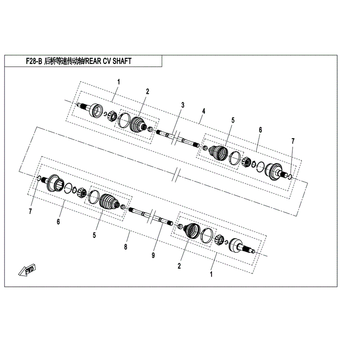 Rear Cv Shaft by CF Moto