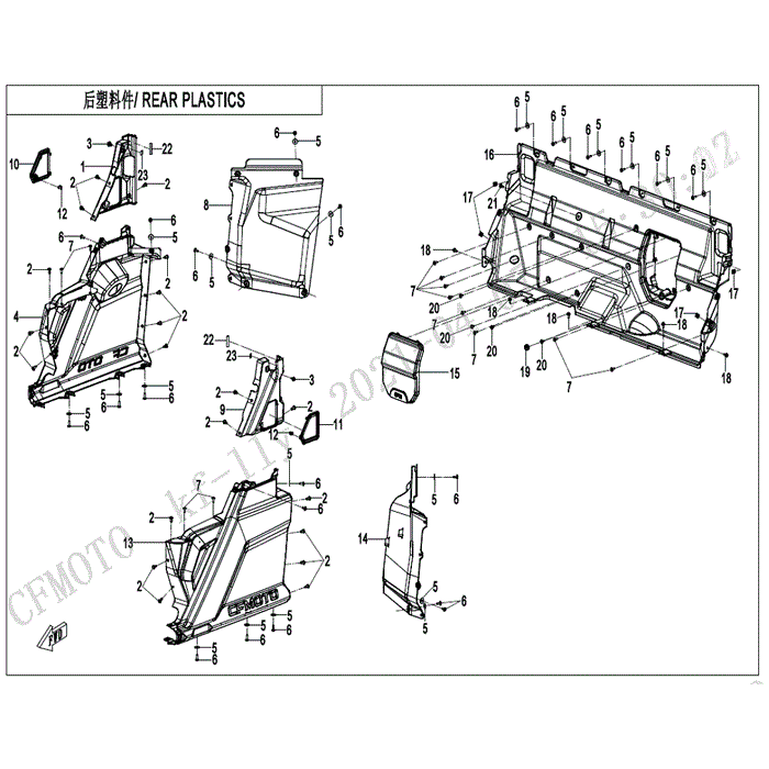 Rear Lh Side Panel by CF Moto