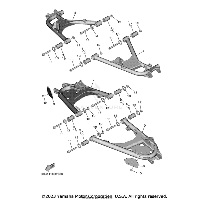 Rear Lower Arm Comp., 1 by Yamaha