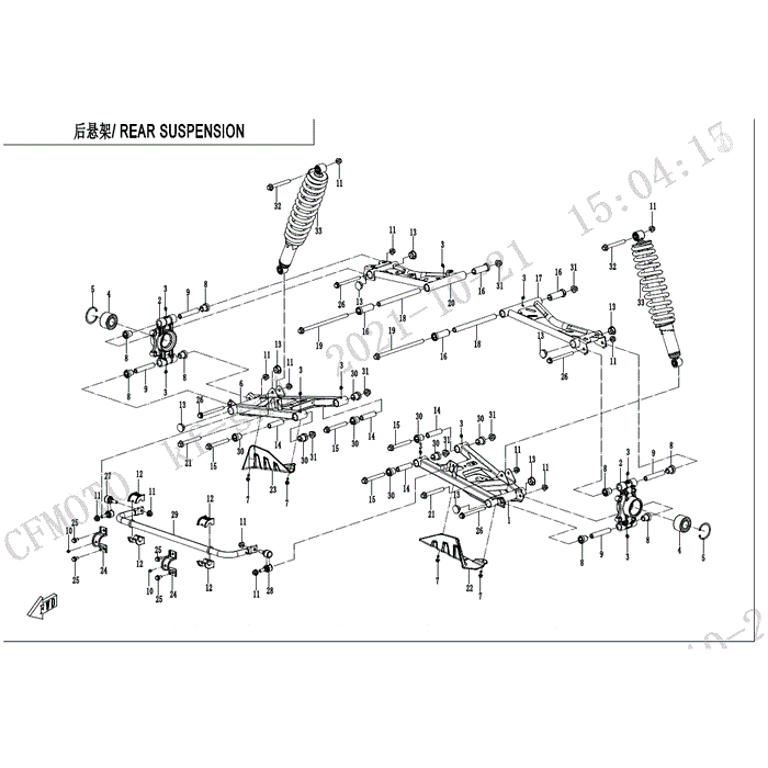 Rear Rh Upper Swing Arm Assy by CF Moto