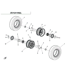 Rear Rim Matte Black Bright Edge by CF Moto 5HY0-110100-20000 OEM Hardware 5HY0-110100-20000 Northstar Polaris