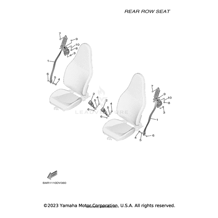 Rear Seat Belt Assembly 1 by Yamaha