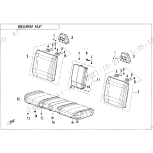 Rear Seat by CF Moto 5SYV-133000-6000 OEM Hardware 5SYV-133000-6000 Northstar Polaris