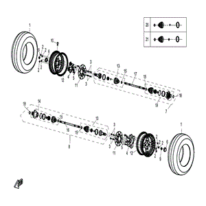 Rear Shaft (Lh) by CF Moto 9060-280111 OEM Hardware 9060-280111 Northstar Polaris