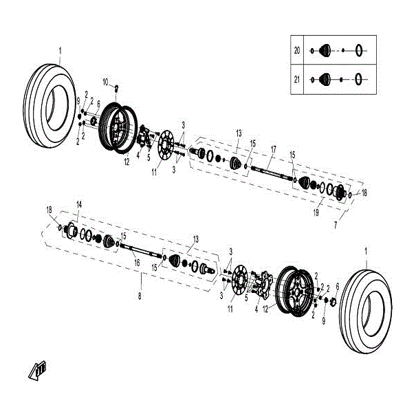 Rear Shaft (Lh) by CF Moto