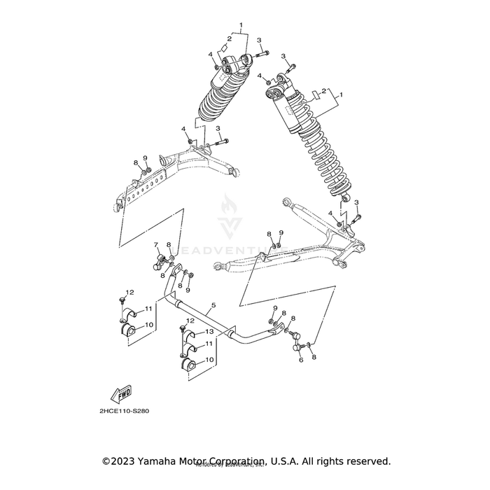 Rear Shock Absorber Assembly,1 by Yamaha