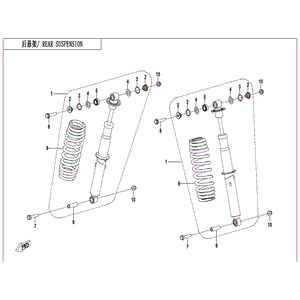 Rear Shock Absorber by CF Moto 5BWV-060600-5000 OEM Hardware 5BWV-060600-5000 Northstar Polaris