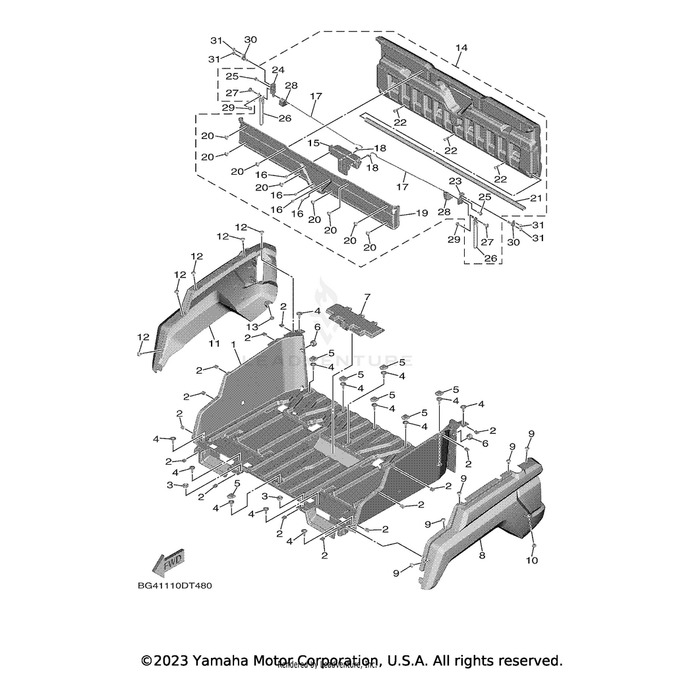 Rear Storage Lid Comp by Yamaha