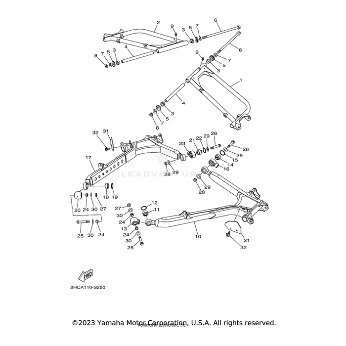 Rear Upper Arm Comp., 1 by Yamaha