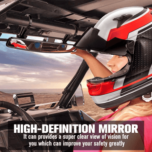 Rear View Mirror with 1.75" Clamps and Convex Design for Polaris RZR by Kemimoto FTVMI008WH Rear View Mirror FTVMI008WH Kemimoto