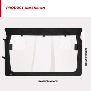 Rear Windshield with Zipper Back for Yamaha Rhino / Massimo by Kemimoto B0110-01701 Rear Windshield B0110-01701 Kemimoto