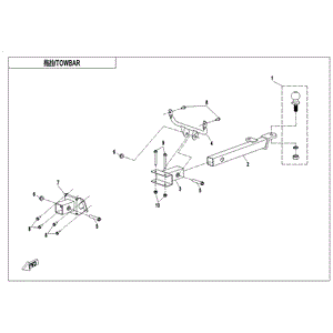 Receiver Hitch by CF Moto 5BW1-401200-10000 OEM Hardware 5BW1-401200-10000 Northstar Polaris