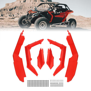 Red Fender Flares, Mud Guards for Maverick X3 / X3 MAX by Kemimoto B0103-00201RD Fender Flare B0103-00201RD Kemimoto