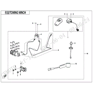 Remote Controller Winch Assy (3000Lbs) by CF Moto 7030-1507A0-10000 OEM Hardware 7030-1507A0-10000 Northstar Polaris